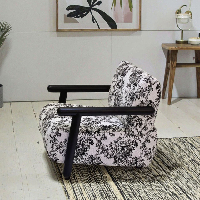 Fauteuil de Style nordique Wabi Sabi, salon, tissu en bois massif, canap&eacute; simple, h&ocirc;tel, appartement, chaise longue de loisirs