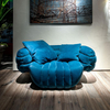 Italian Luxury Living Room Furniture Set High Quality Yellow Velvet Single Sofa European Stylish Modern Armchair Fabric Hotels