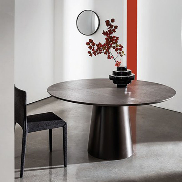 Luxury Italian Furniture Set Solid Wood Base for Marble Countertops Modern Dining Tables