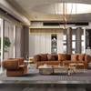 New Italian Luxury Design Villa Living Room 3 Seater Arm Sofa Hotel I Shape Modern Velvet Fabric Floor Leisure Sofa