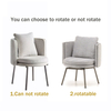 Modern Minimalist Design Restaurant Furniture Metal Stainless Steel Fabric Upholstered Rotatable Dining Chairs for Hotel Kitchen