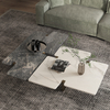 Minimalist Living Room Furniture Creative Stainless Steel square Marble Coffee Table