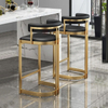 Light Luxury Bar Chair Modern Fashion Golden Stainless Steel High Bar Stool Creative Designer Restaurant Personality Chair