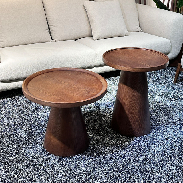Modern Solid Wood Round Coffee Table Creative Edge Table for Living Room Home Hotel Apartment Furniture