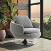 Italian Style Armchair Luxury Villa Living Room High Backrest Fabric Swivel Leisure Lounge Accent Chair Sofa Chair