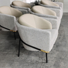 Modern Appearance Italian Design Hotel Lobby Sofa Chair Home Furniture Fabric Metal Fil Noir Armcair Leisure Chair