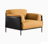 Italian Minimalist Single Person Fabric Sofa Leather Fabric Combined with Living Room Single Person Sofa Luxury
