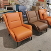 Modern Chair With Foot Pad Living Room Reclining Chair Metal Leather Hotel Leisure Chair Can Be Customized