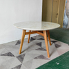 Modern Home Kitchen Restaurant Furniture Simple Marble Top Round Solid Wood ASH Dining Table