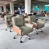 Italian Design Rotating Armchair Living Room Leather Accent Leisure Chair Hotel Bedroom Swivel Reading Chair
