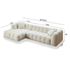 Italian Minimalist Living Room Fabric Lamb Plush L-shaped Sofa Designer Luxury White Teddy Cotton Candy Sofa