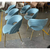 Italian Style Dining Room Furniture Fabric Dining Chair Modern Luxury Design Gold Steel Legs Home Kitchen Dinner Chair