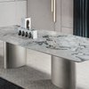 Modern Luxury Marble Top Stainless Steel Restaurant Dining Room Designer Dining Table Coffee Table Set