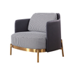 Foshan Factory Customization Single Sofa Leather and Fabric Stainless Steel Feet Hotel Living Room Bedroom Sofa