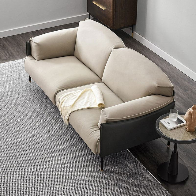 Modern Minimalist Home Office Furniture Villa Living Room Linen Fabric Three Seater 4-seater Sofa Couches Hotel Lobby Sofa
