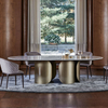 Modern Dining Table Set for Home Furniture Stainless Steel Round Marble Dining Table Set of 6 Chairs