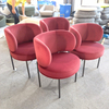 Modern Design High Quality Living Room Chair Stainless Steel Velvet Fabric Round Dining Chair Hotel Apartment Restaurant Chairs