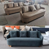 Modern Living Room Furniture Velvet Fabric Three Seater Sofa Set Designs Hotel Sofa Customized