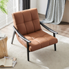 Italian Minimalist Design Hotel Villa Living Room Solid Wood Leather Single Recliner Sofa Armchair Leisure Chaise Lounge Chair