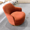 Modern Style Luxury Indoor Furniture Velvet Single Sofa Stainless Steel Base Hotel Living Room Leisure Chair