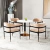 Modern Simple Dining Restaurant Chair Nordic Italian Light Luxury Metal Frame Leather Velvet Fabric Upholstery Dinner Chair