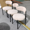 New Wabi Sabi Style Restaurant Chairs Premium Cashmere Velvet Fabric Dining Chair Set Home Minimalist Modern Makeup Chair