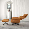Modern Minimalist Living Room Leisure Chairs President's Office Rest Chair Can Lie Down and Rotate Leather Sofa Chairs