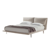 Italian Minimalist Design High Quality Saddle Leather Covered Modern Style King Size Bedroom Furniture Soft Bed