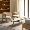 Modern Nordic Wooden Linen Fabric Dining Chairs Hotels Cafes Restaurants Round Arm Solid Wood Chairs