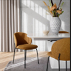 Factory Wholesale Modern Metal Legs Restaurant Chair Velvet Fabric Cafe Italy Luxury Designer Creative Dining Chair