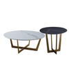 Marble Top Round Coffee Table Gold Stainless Steel Center Tables for Hotel Living Room