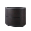Italian Modern Simple Bedside Table Round Wood With Large Capacity Nightstand Cabinet Household Cylindrical Nightstand