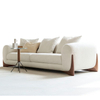 Modern Design Home Furniture Hotel Villa Living Room Solid Wood Base Cashmere Fabric Single Sofa Velvet Three Seat Sofa Set