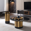 Modern Light Luxury Coffee Table Luxury Living Room Furniture Round Table Glass Top Set Coffee Table
