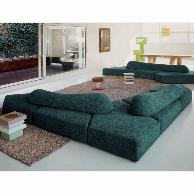 Modern Design Living Room Furniture Set Salon Couch Hotel Lobby Velvet L-shaped Corner Sofa Modular Sofa