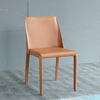 Modern White Armchair Hotel Restaurant Coffee Shop Saddle Leather Dining Chair