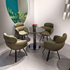 Modern Leather Swivel Dining Chair with Metal Mold Sponge Frame for Home Furniture Restaurant Chair in Apartment or Hotel Use