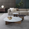 Italian Light Luxury Stainless Steel Tea Table Marble Top Side Table Combination Simple Modern Villa Living Room Coffee Table