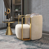 Modern Lounge Swivel Armchair Living Room Furniture Light Luxury Gold Metal Frame Velvet Fabric Single Sofa Chair