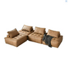 Modern Design Sectional Chesterfield Modular Luxury Living Room Furniture Couch Orange Comfortable Leather Hotel Room Sofa