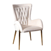 Modern Luxury Stainless Steel Dining Chairs Wedding Banquet Velvet Fabric Arm Chair