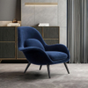 Modern Stylish Luxury Accent Armchair for Living Room Reclining Hotel Lounge Chair with Velvet Fabric Wooden Design