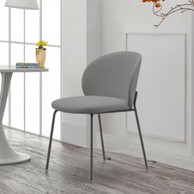 Factory Direct Dining Chair Nordic Modern Minimalist Style with Italian Luxury Iron Metal Light Backrest Home Furniture