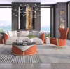 High End Luxury Leisure Living Room Wingback Sofa Chair Italian Design Gold Metal Arm Chair