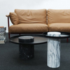 Modern Living Room Round Coffee Table Stainless Steel Marble Side Table