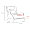 Italian Style Modern Living Room Leather Single Seater Leisure Sofa Chair