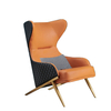Nordic Luxury Modern High Backrest Wabi-sabi Leather Chair Set Accent Leisure Home Furniture Living Room Lounge Sofa Chair