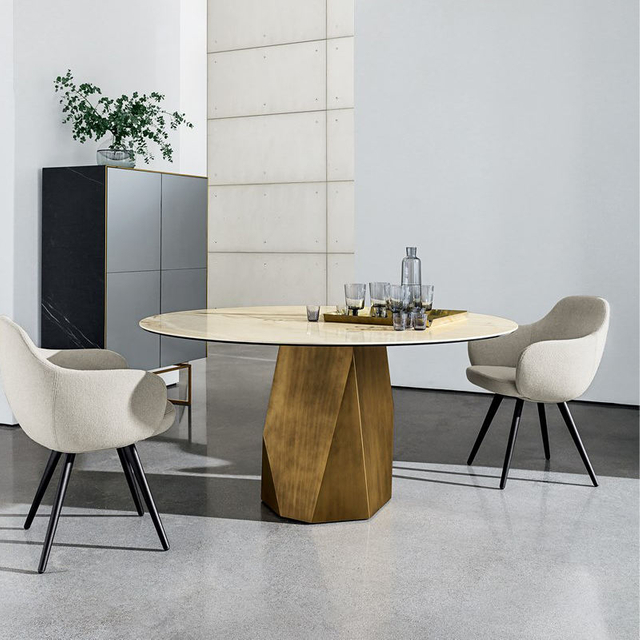High Quality Stainless Steel Dining Table Modern Designs Restaurant Marble Dining Table