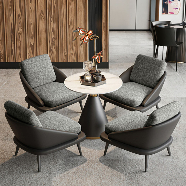 Sill&oacute;n italiano de dise&ntilde;o minimalista para vest&iacute;bulo de Hotel, silla de negociaci&oacute;n moderna, silla de ocio de tela para sala de estar