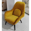 Modern Leisure Easy Chair European Upholstered Velvet Fabric Relax Lazy Easy Arm Wood Feet Hotel Living Room Lounge Chair